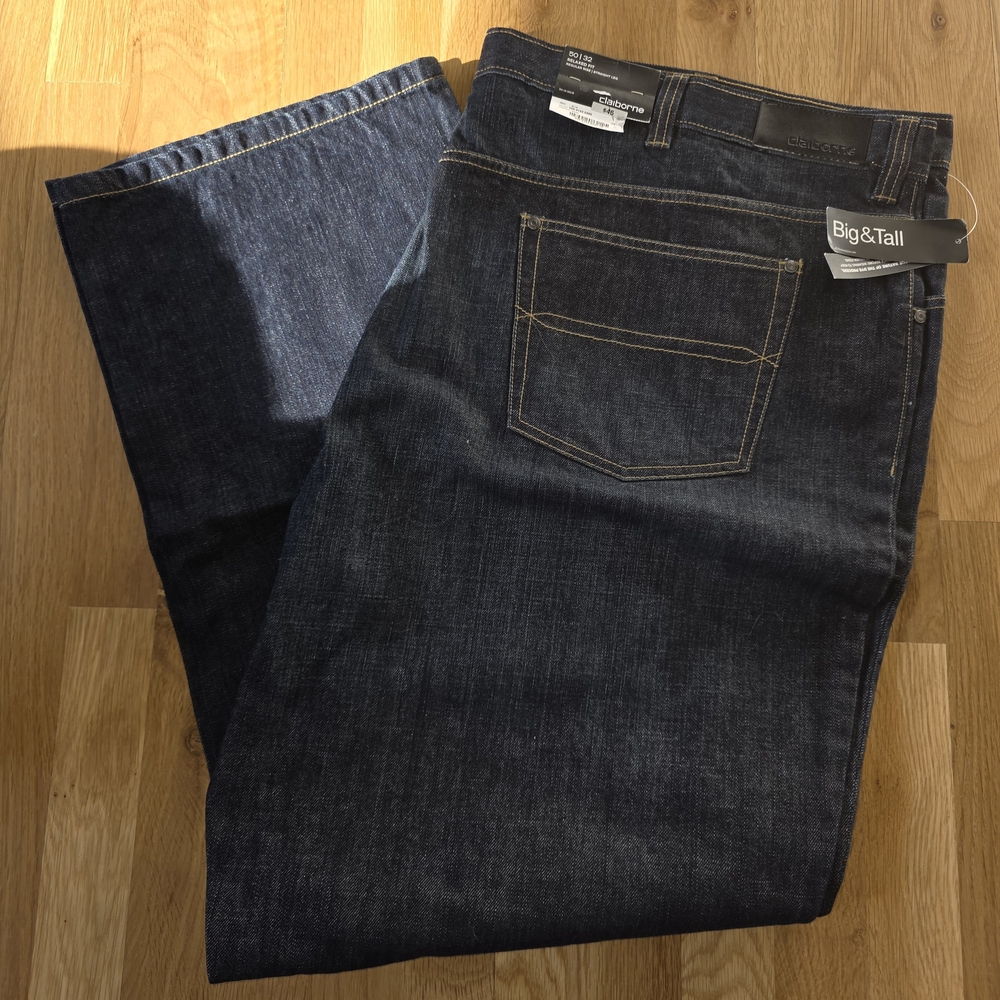 Claiborne Big & Tall Dark Blue Relaxed Fit Jeans